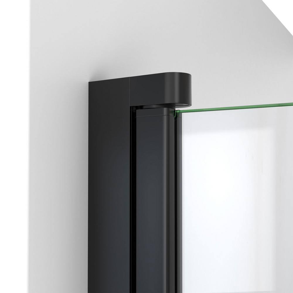 Aqua-Q 58" Frameless Tub Door with Black Finish