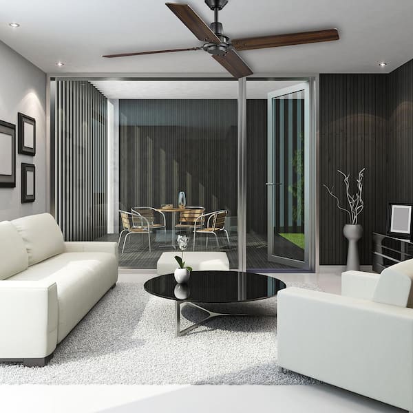 Gatson 60 in. Indoor Matte Black Ceiling Fan with DC Motor and Remote Control