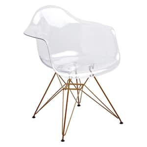 Banks Clear Arm Side Chair with Gold Legs