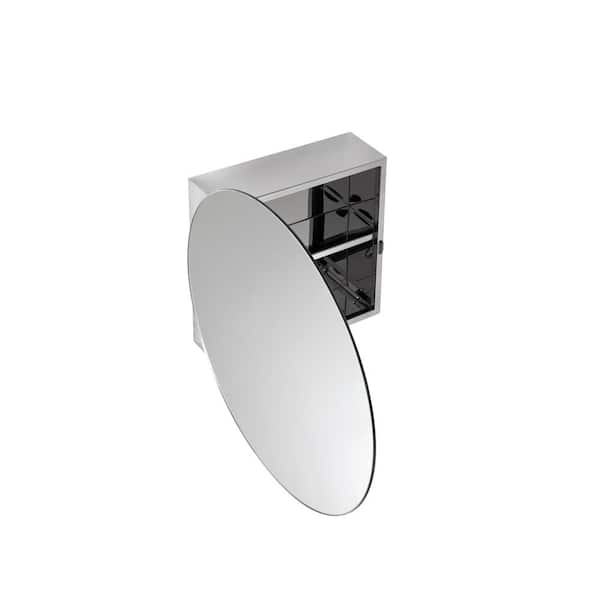Severn 21-1/2 in. W x 21-1/2 in. H x 4-3/10 in. D Frameless Stainless Steel Surface-Mount Bathroom Medicine Cabinet Severn 21-1/2 in. W x 21-1/2 in. H x 4-3/10 in. D Frameless Stainless Steel Surface-Mount Bathroom Medicine Cabinet