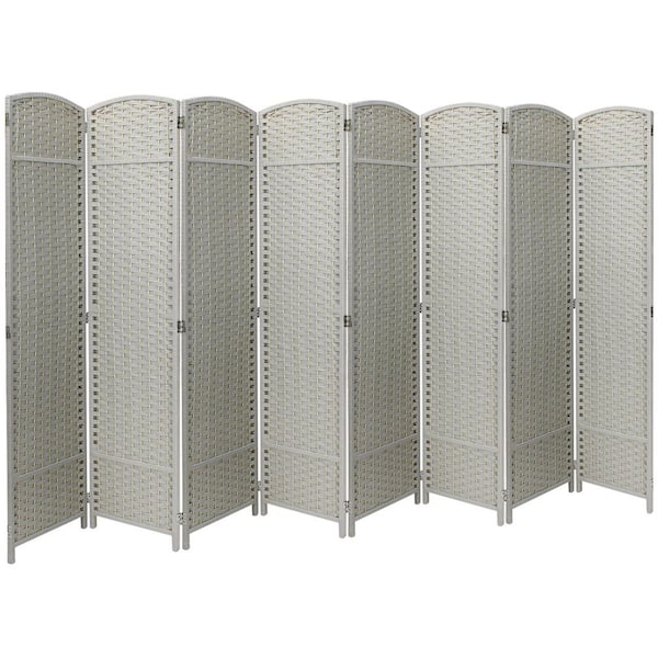 Sorbus Beige 8 Panel 6 ft. Tall Double Hinged Foldable Panel Room Divider