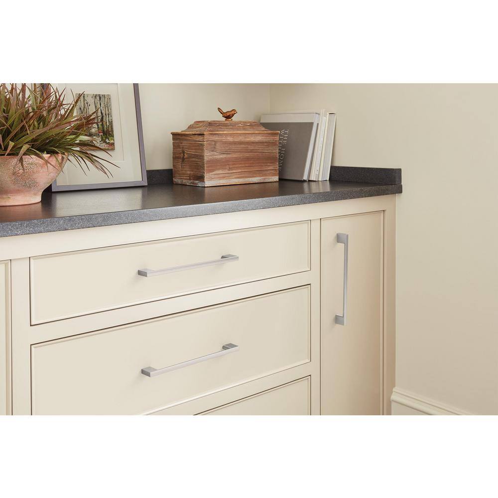 8.63" Brushed Nickel Modern Cabinet Pull with Mounting Hardware
