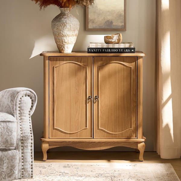 Eve Oak 32.2 in. Traditional 2 Door Cabinet with Adjustable Shelving