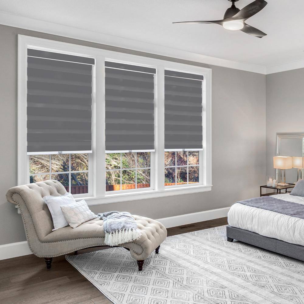 Basic Slate Cordless Zebra Shades 23" x 72"