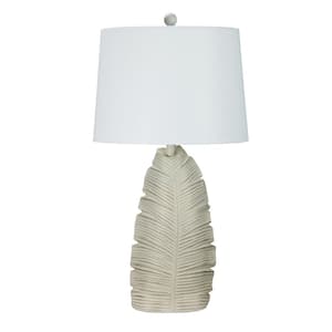 28.5 in. Casual White Indoor Table Lamp with Decorator Shade