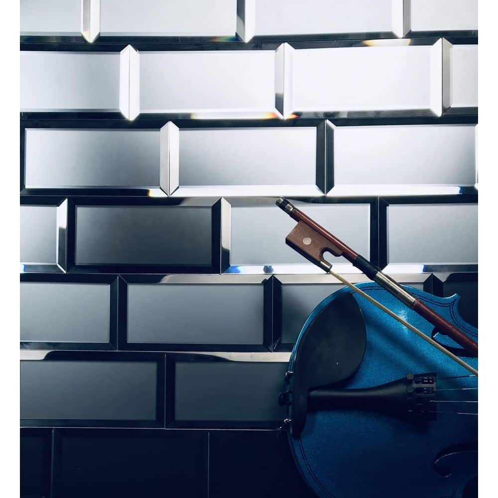 Graphite Blue 3x6 Matte Glass Beveled Subway Tile