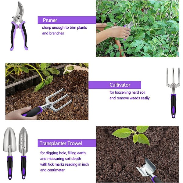 at Home Garden Tool 8.3 x 1 x 2.4 Light Purple Hand Pruner