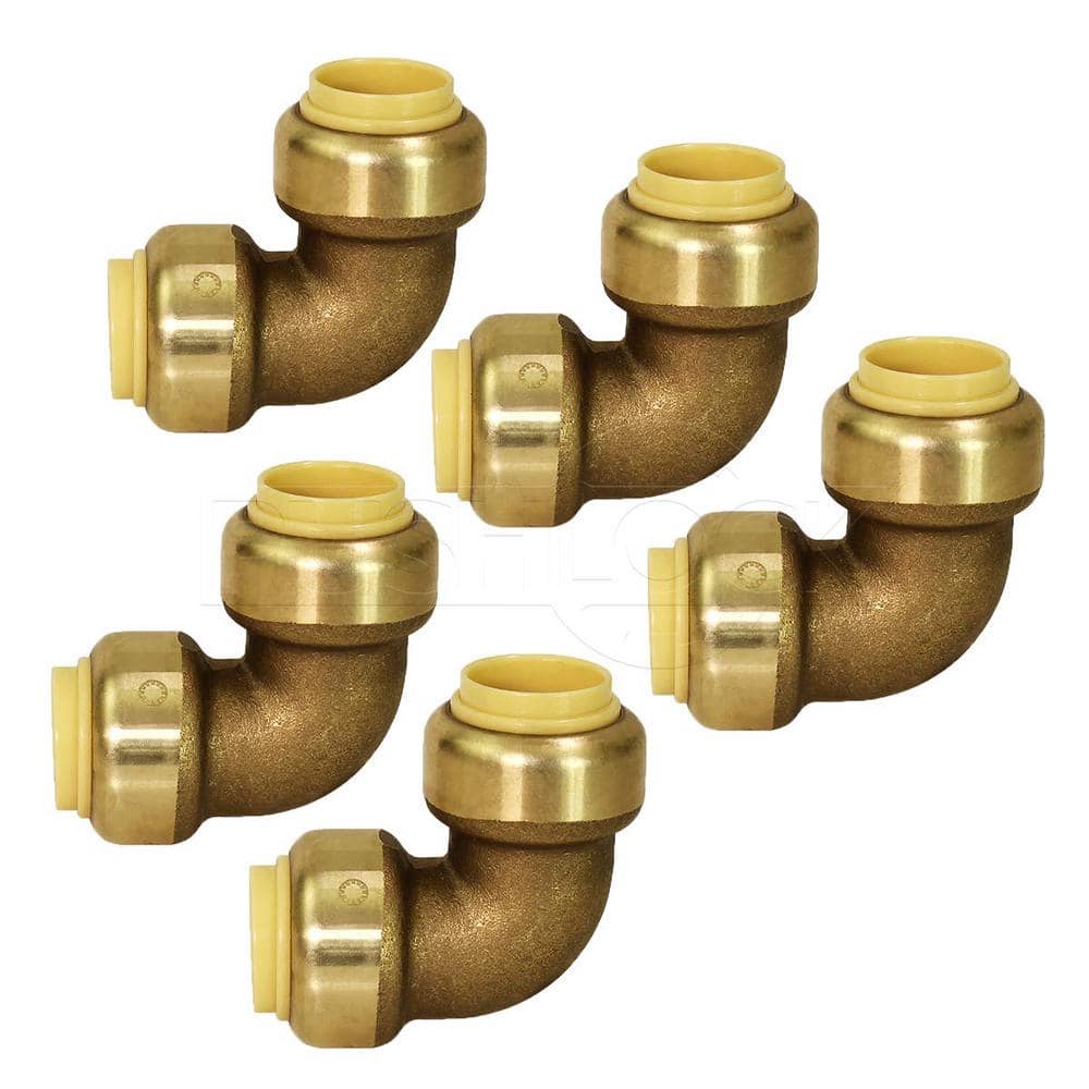 1/2 in. 90-Degree Elbow Pipe Fittings Push to Connect PEX Copper, CPVC Brass (5-Pack) price history on PriceWatchPro