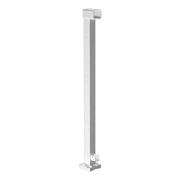 Peak Aluminum Railing 2 in. x 42 in. White Aluminum Deck Railing End Post for