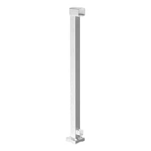 2 in. x 42 in. White Aluminum Deck Railing End Post