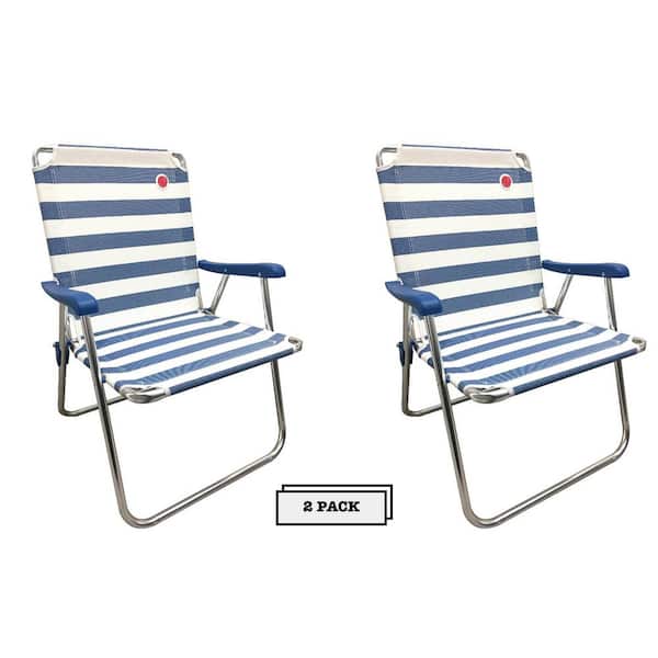 OmniCore Designs New Classic Blue Folding Camp/Lawn Chair (2-Pack)