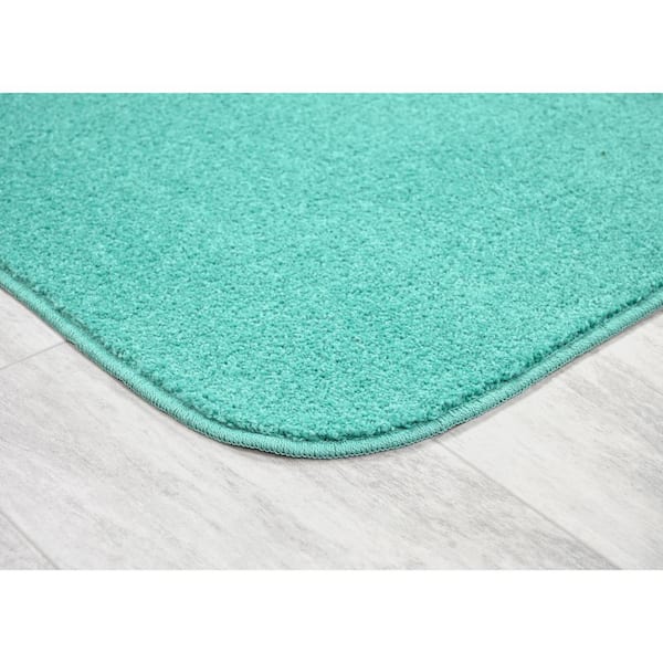 Gramercy Sea Foam Green Solid Plush Rectangle 3-Piece Bath Rug Set