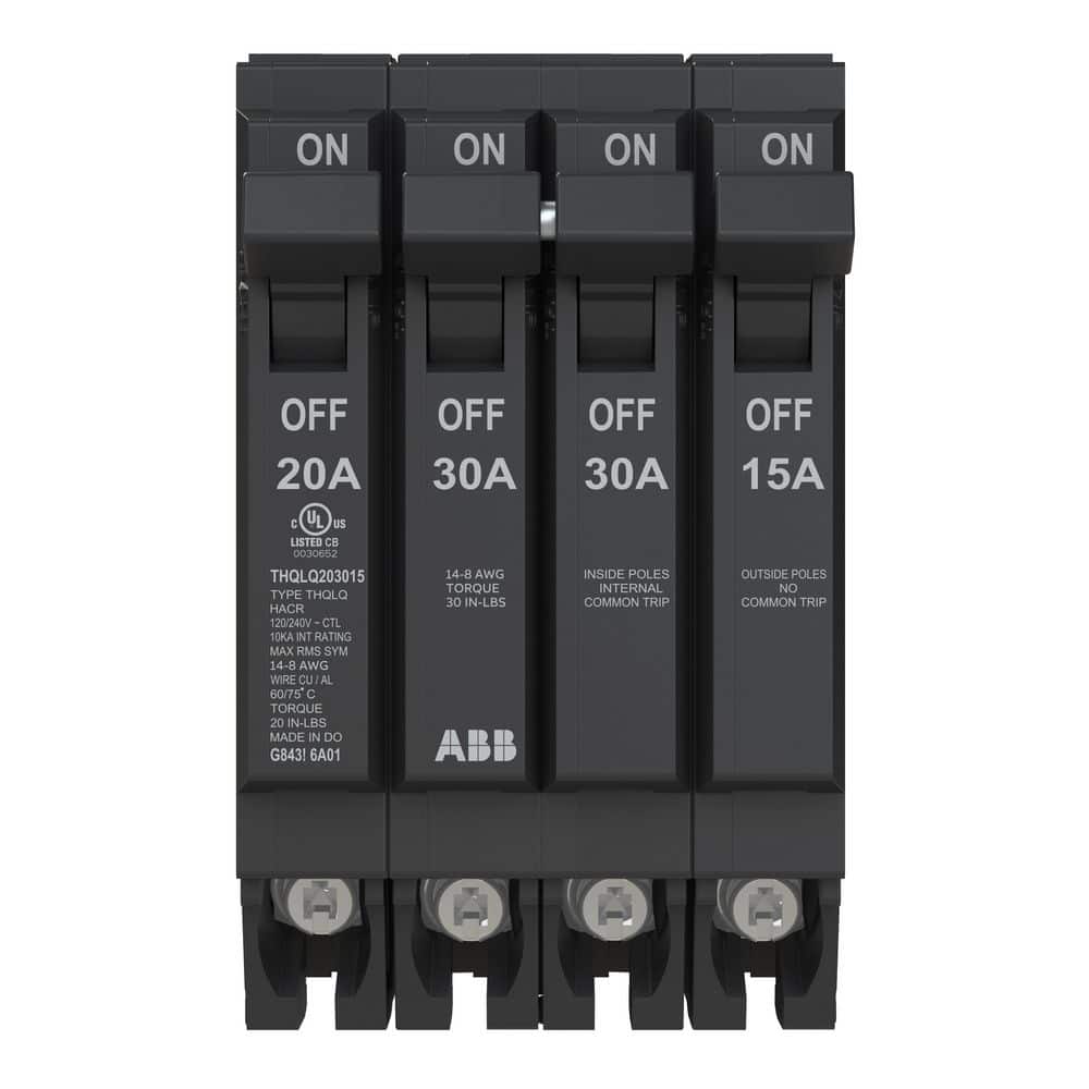 1-20 Amp Single-Pole 1-30 Amp Double-Pole 1-15 Amp Single-Pole Quad 120-Volt/240-Volt Circuit Breaker (THQLQ203015A) price history on PriceWatchPro
