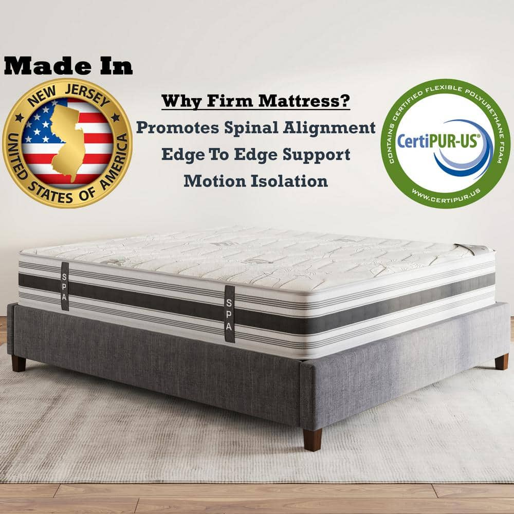 Ottomanson Lodge 12 in. Full Made in USA Firm Hybrid Mattress Cool ...