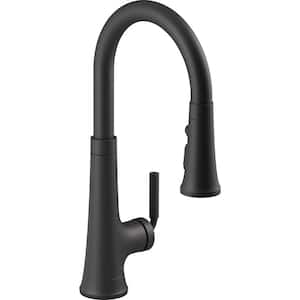 Tone Single Handle Pull Down Sprayer Kitchen Faucet in Matte Black