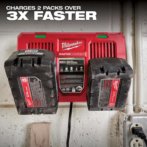 M18 18-Volt Lithium-Ion Dual Bay Rapid Battery Charger