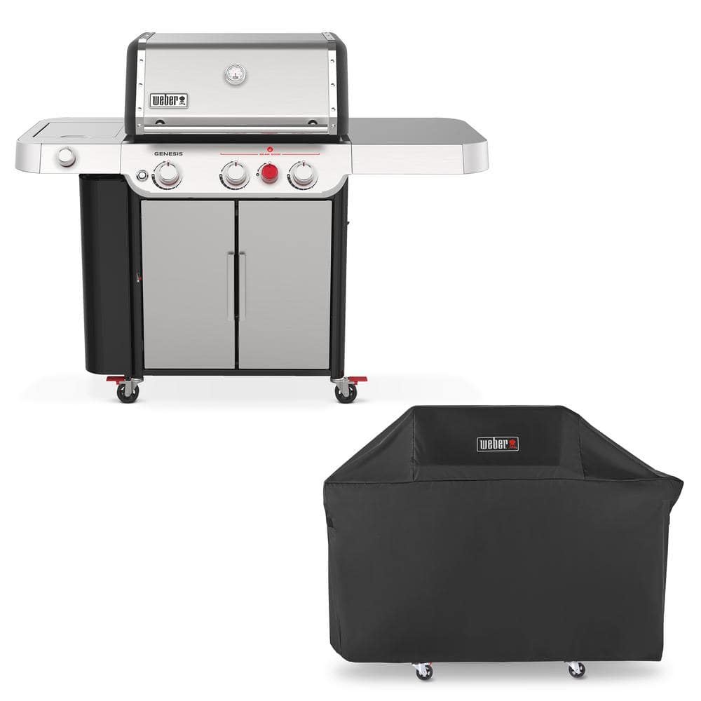 Forord Instruere skjold Weber Genesis® S-335 Propane Gas Grill, Stainless Steel with Premium Cover  Included 18438 - The Home Depot