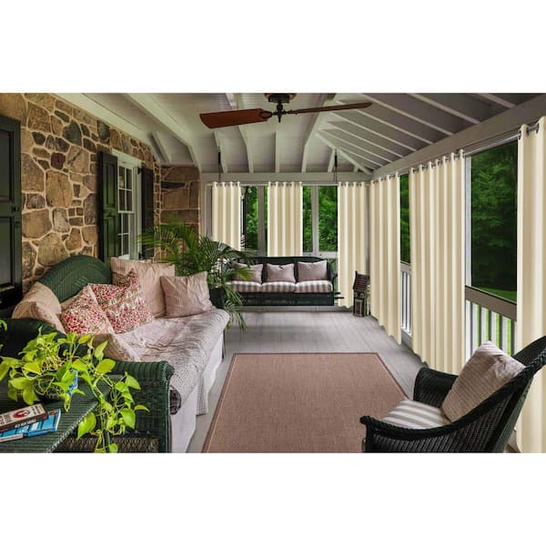 W50xL96 Inch Outdoor/Indoor Patio Curtains for Front Porch Pergola,1 Panel,Beige 