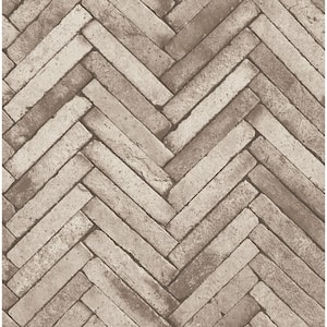 Ryon Taupe Diagonal Slate 20.5 in. x 33 ft. Unpasted Strippable Non-Woven Fabric Wallaper