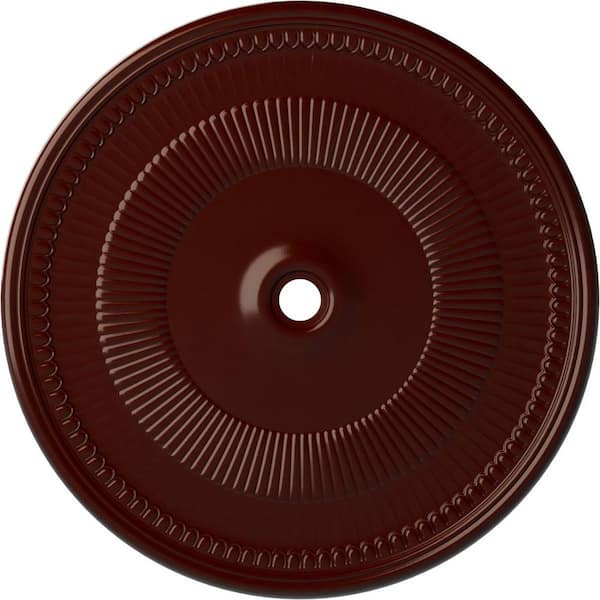 Ekena Millwork 1-1/2" x 51-1/8" x 51-1/8" Polyurethane Nevio Ceiling Medallion, Brushed Mahogany