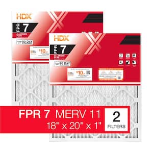 18 in. x 20 in. x 1 in. Allergen Plus Pleated Air Filter FPR 7, MERV 11 (2-Pack)