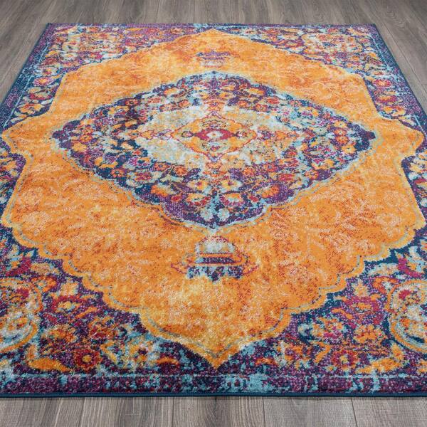 Ottomanson Rixos Collection Orange, Better Homes And Gardens Area Rug Distressed Medallion