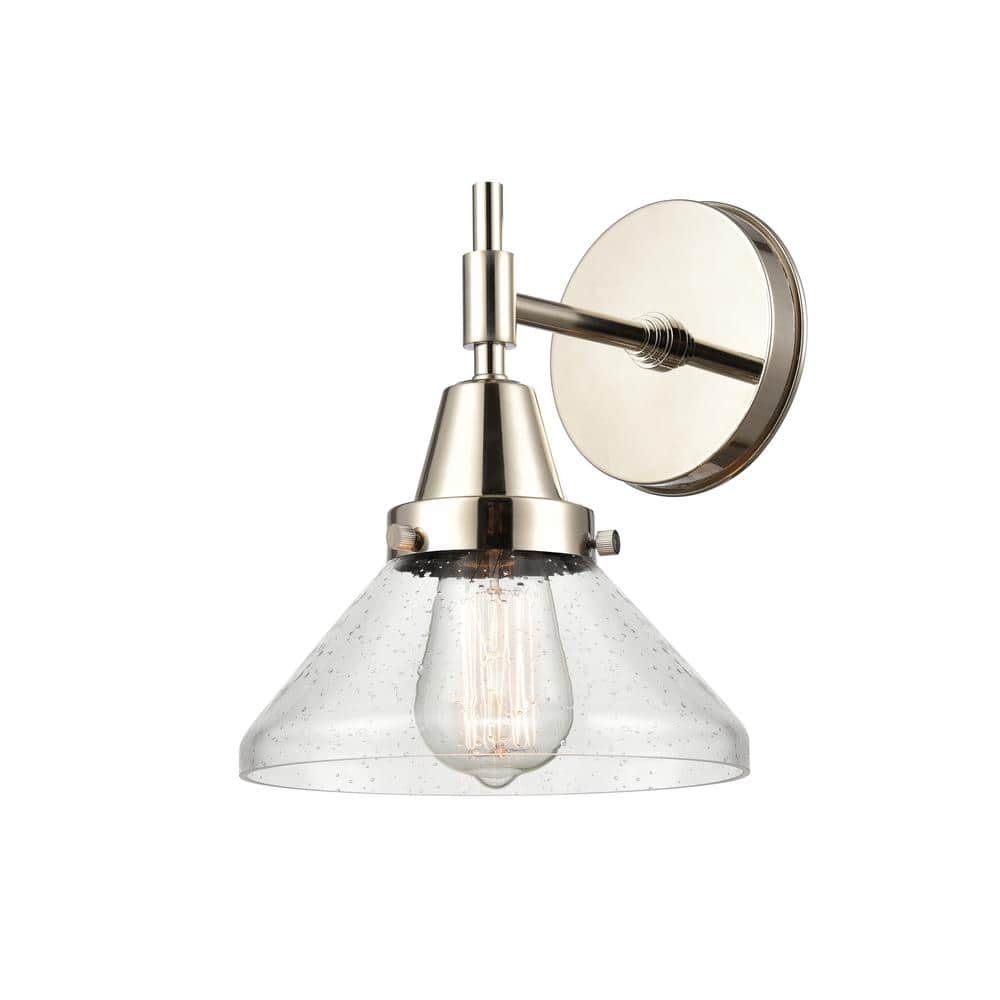 Caden 1-Light Polished Nickel, Seedy Wall Sconce with Clear Glass Shade price history on PriceWatchPro