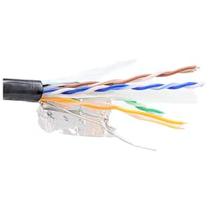 250 ft. Cat 6 23AWG (Black) Solid STP Outdoor Bulk Ethernet Cable with Shielded RJ45 Plugs (10-Pack)