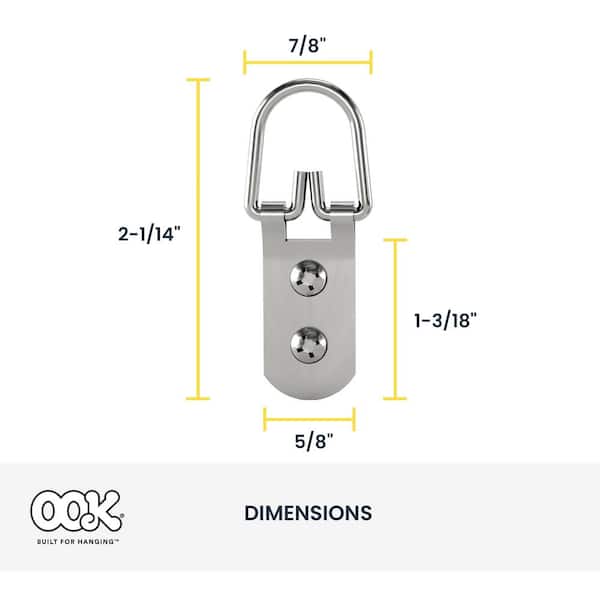 OOK 75 lb. Zinc-Plated Steel D-Ring Hangers (2-Pack) 533832