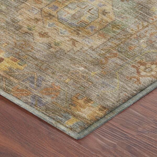 Mayfield Premium Machine Washable Abstract AMF2227 Taupe 10 ft. x 14 ft. Area Rug