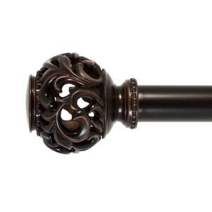 Open Ball 1" Curtain Rod Set, 72 to 144 Inches, Oiled Bronze