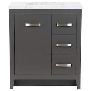 Blakely 31 in. W x 19 in. D x 36 in. H Single Sink Freestanding Bath Vanity in Shale Gray with Lunar Cultured Marble Top