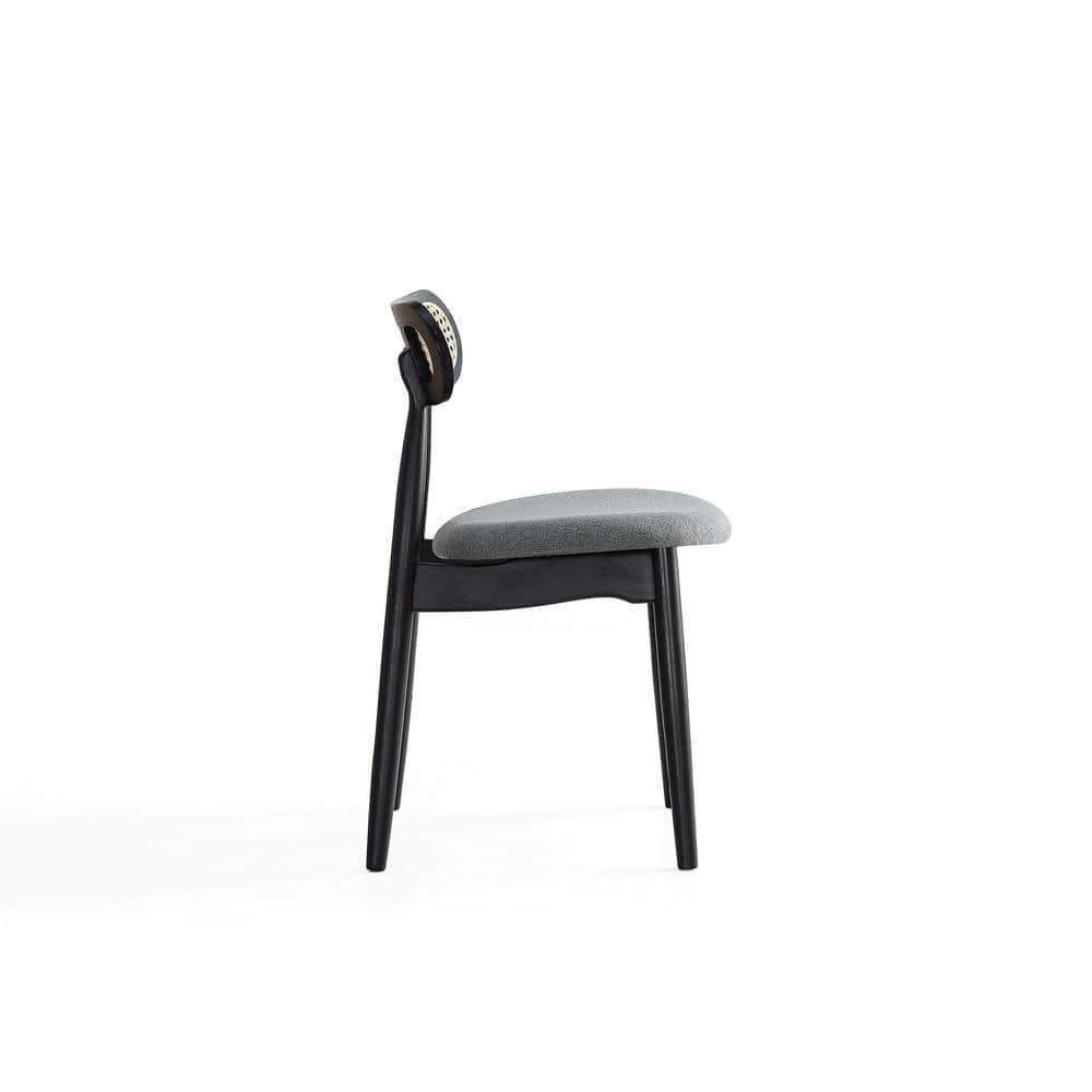 High Gray Wood and Cane Side Chair