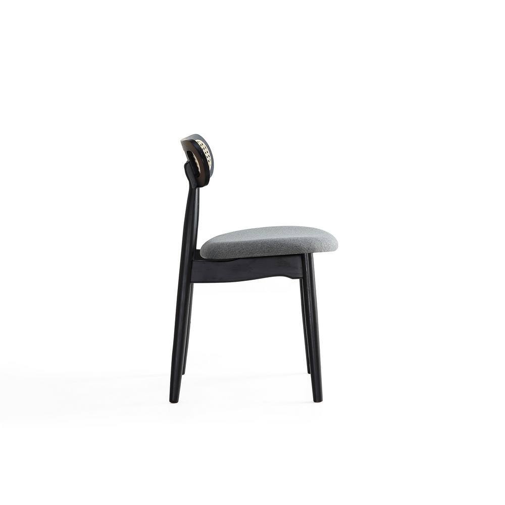 Colbert High-Back Black Wood and Cane Side Chair