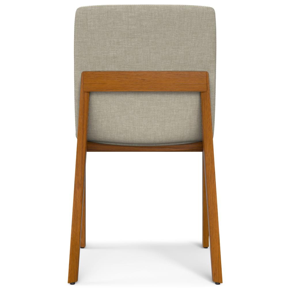 Natural Linen Upholstered Wood Dining Chair Set