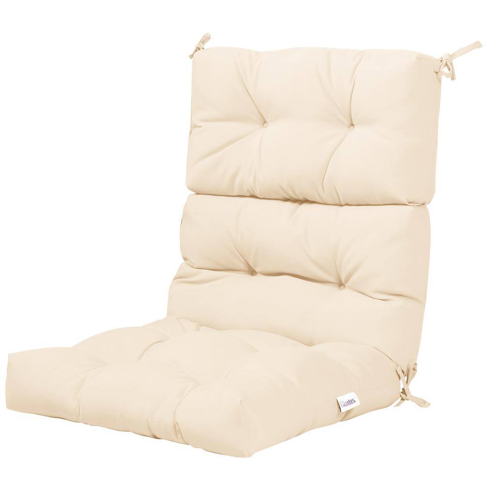 22 in. x 20 in. Indoor Outdoor Back Chair Cushion Tufted Pillow Patio Seating Pad in Beige price history on PriceWatchPro