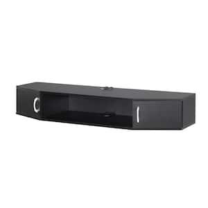 Floating TV Stand Wall Mounted TV Shelf Wood Media Console Under TV Floating Cabinet Desk Storage Hutch