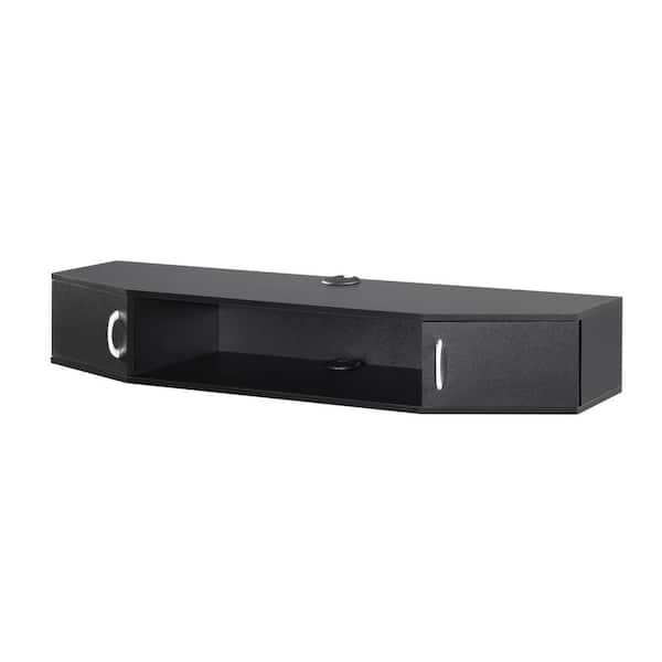 FITUEYES Floating TV Stand Wall Mounted TV Shelf Wood Media Console Under TV Floating Cabinet Desk Storage Hutch