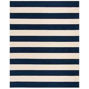 Kids Navy/Ivory 8 ft. x 10 ft. Striped Area Rug