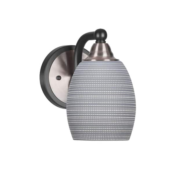 Unbranded Madison 5 in. 1-Light Matte Black and Brushed Nickel Wall Sconce with Standard Shade