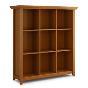 Acadian Solid Wood 48 in. x 44 in. Transitional 9 Cube Bookcase and Storage Unit in Light Golden Brown