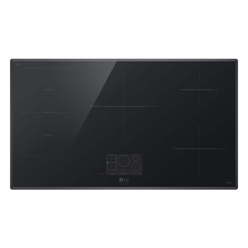 "LG STUDIO 36 in. Induction Cooktop, Dual Center Zone, WIFI, 7"" LCD Touch Screen Control, Left Flex Cooking in Black"