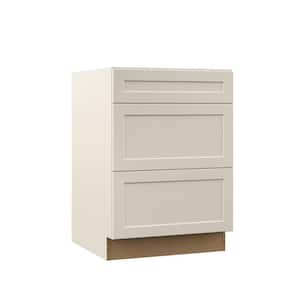 Designer Series Melvern 24 in. W x 24 in. D x 34.5 in. H Assembled Shaker Drawer Base Kitchen Cabinet in Cloud