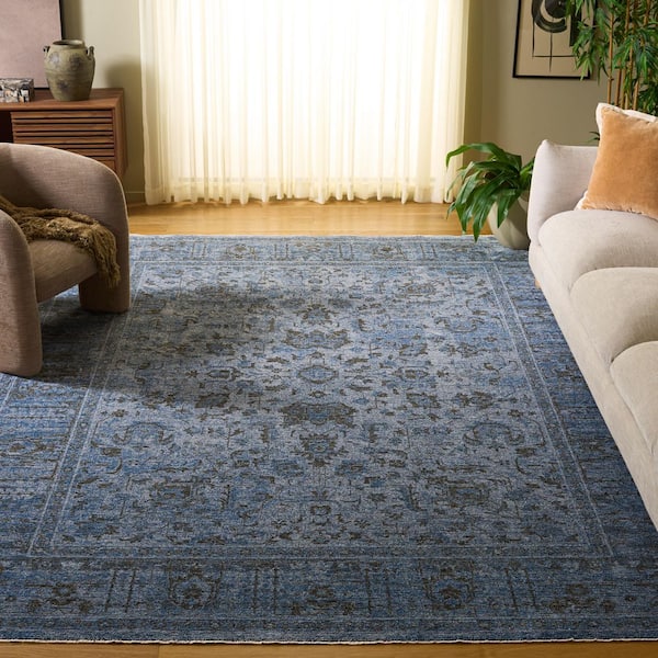 Vintage Overdye 10 ft. x 14 ft. Navy Ornate Oriental Area Rug
