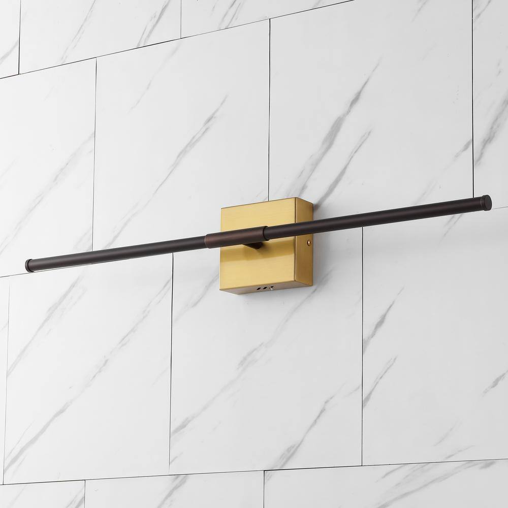 Oil Rubbed Bronze and Brass Gold Dimmable LED Wall Sconce