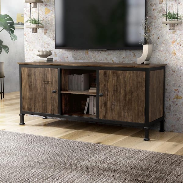 Grumm 60 in. Weathered Oak tv Stand Fits tv's up to 69 in.