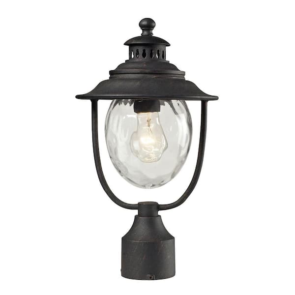 Titan Lighting Searsport 1-Light Outdoor Weathered Charcoal Post Light