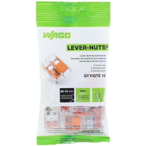 WAGO 221-612 Lever Nuts 10 AWG 2 Wire Conductor Wire Connectors