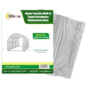 Machrus Ogrow Premium PE Greenhouse Replacement Cover for Outdoor Walk in Tunnel Greenhouse  180 in.L x 72 in.W x 72in.H