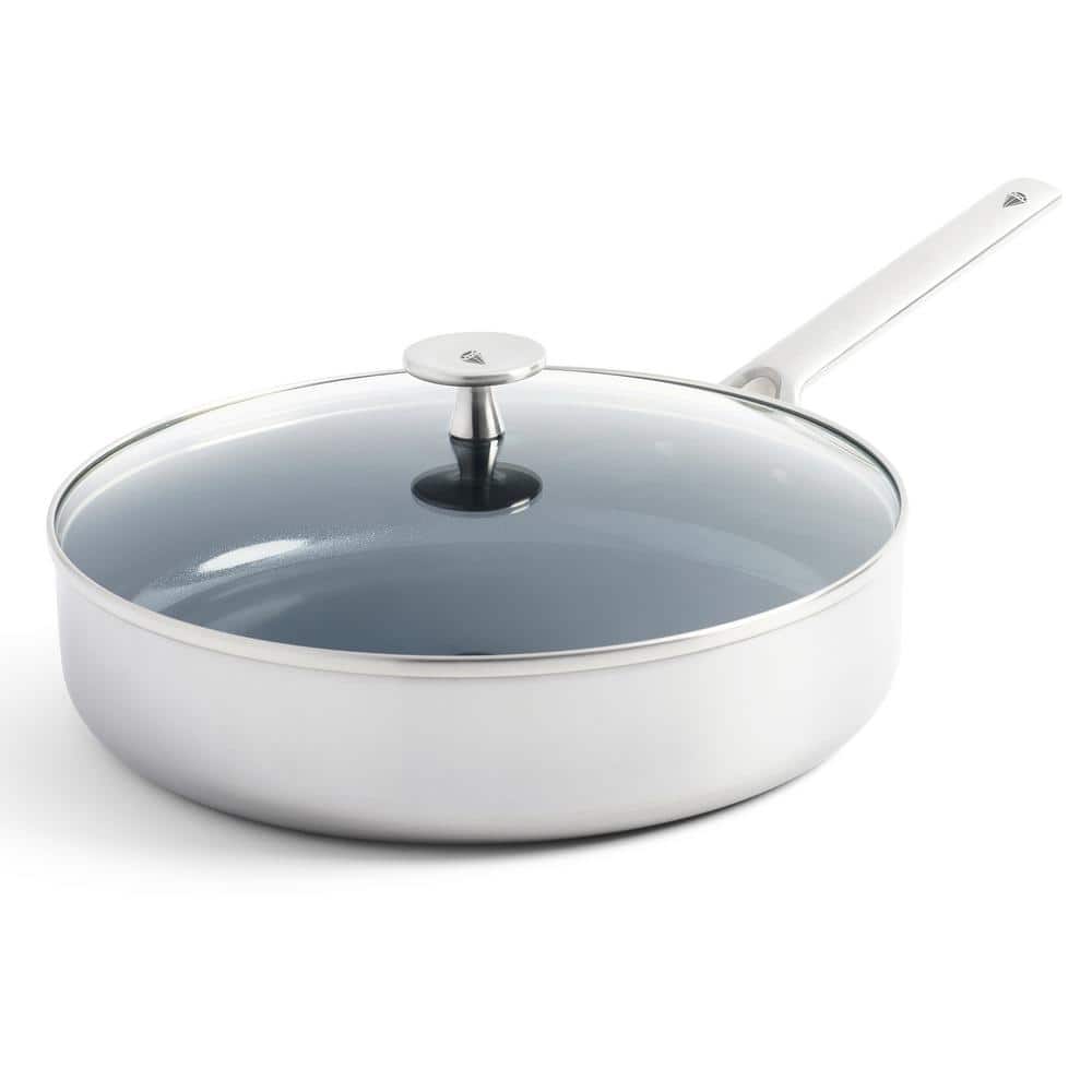 Blue Diamond Tri-Ply 3.75 qt. Stainless Steel Ceramic Nonstick Saute Pan  Jumbo Cooker with Lid CC003688-001 - The Home Depot